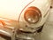 Retro headlight of vintage car, vintage light effect