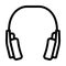 retro headphones line icon vector illustration