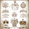 Retro heraldic elements for design