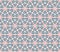 Retro hexagonal green pink flowered pattern