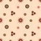 Retro hippie floral pattern background with groovy flowers