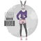 Retro Hipster fashion animal rabbit with coffee. Woman model