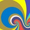 Retro Hipster Sixties Dizzy Spiral Swirls