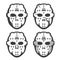 Retro hockey goalie mask - set of four options