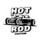 Retro Hot Rod Custom emblem logo vector illustration