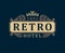 Retro Hotel. Luxury Logo template calligraphic ornament lines.