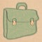 Retro illustration with briefcase