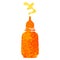 retro illustration style quirky cartoon mustard bottle