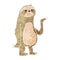 retro illustration style quirky cartoon sloth