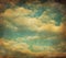 Retro image of cloudy sky