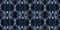 Retro indigo floral bandana 2 tone patterned fabric border background. Seamless boho denim blue banner edge design