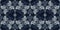 Retro indigo floral bandana 2 tone patterned fabric border background. Seamless boho denim blue banner edge design