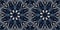 Retro indigo floral bandana 2 tone patterned fabric border background. Seamless boho denim blue banner edge design