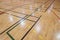 Retro indoor gymnasium floor