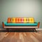 Retro-inspired Couch Design With Playful Perspective And Color Gradients