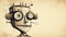 Retro-inspired Mechanical Man Drawing: A Funny Robot Face Sketch