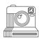 Retro instant camera photographic isolated icon