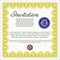 Retro invitation. Sophisticated design. Printer friendly. Detailed.  Yellow color