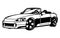 Retro japanese drifting cabriolet car vector metal cutting