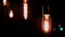 Retro lamps glow at night