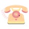Retro landline phone with heart. Love message