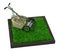 Retro Lawn Mower on the Grass