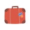 Retro Leather Suitcase, Summer Travel Sign Symbol Vector Illustration