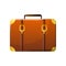 Retro Leather Suitcase, Traveler Luggage, Travel concept Vector Illustration