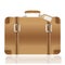 Retro leather vector suitcase travel concept with copy space for your text