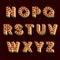 Retro Light Bulb Alphabet Vector Font. Part 2 of 3. Letters N - Z.