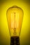 Retro light bulb. The glowing electrodes. Vintage Edison lamp