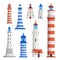 Retro Lighthouse Buidings Set