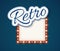 Retro lights banner. Shine cinema show or circus element. Neon lamp bulbs frame with empty place for text vector sign