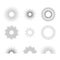 Retro linear sunrise icon. Sunburst line element for geometry background. Circle rays explotion for logo. Sun burst creative