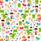 Retro Magical Fairytale Kingdom Seamless Pattern Background