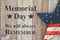 Retro Memorial Day message with star