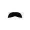 Retro mens fake mustache black icon isolated on white background