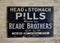 Retro metal advertising sign. Head & Stomach Pills.