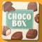 Retro metal box with chocolate sweets. Vector illustration