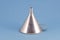 Retro metal funnel hopper tool on blue background