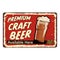 Retro metal sign with beer. craft beer. Vintage poster. Road signboard. Old fashioned design.