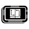 Retro microchip icon, simple black style