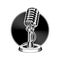 Retro Microphone Audio Sound Recording Record Voice Mic Music Studio Equipment Radio Broadcast Logo