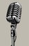 Retro microphone drawing. Vintage engraving stylized drawing.