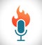 Retro microphone with flame