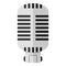 Retro Microphone Flat Icon Isolated on White