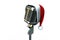 Retro microphone with santa hat