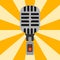 Retro microphone type icon journalist vector interview music broadcasting vocal tool tv tool.