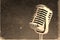 Retro microphone. ) Vintage style or worn paper photo image