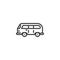Retro minivan line icon